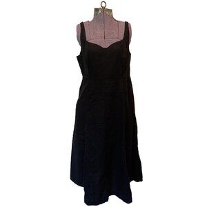 Beautiful linen black midi sundress, size Large Petite